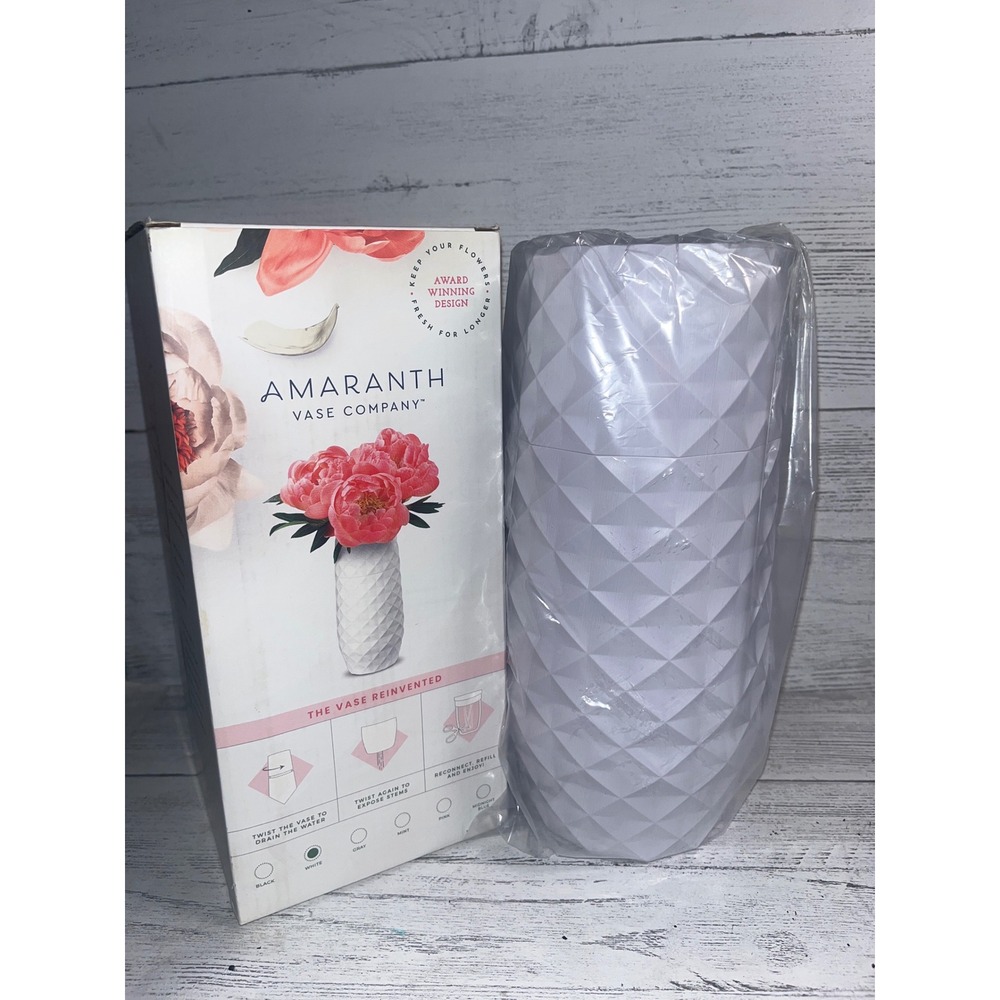 Amaranth vase company‎ Reinvented design White Diamond 10in NIB